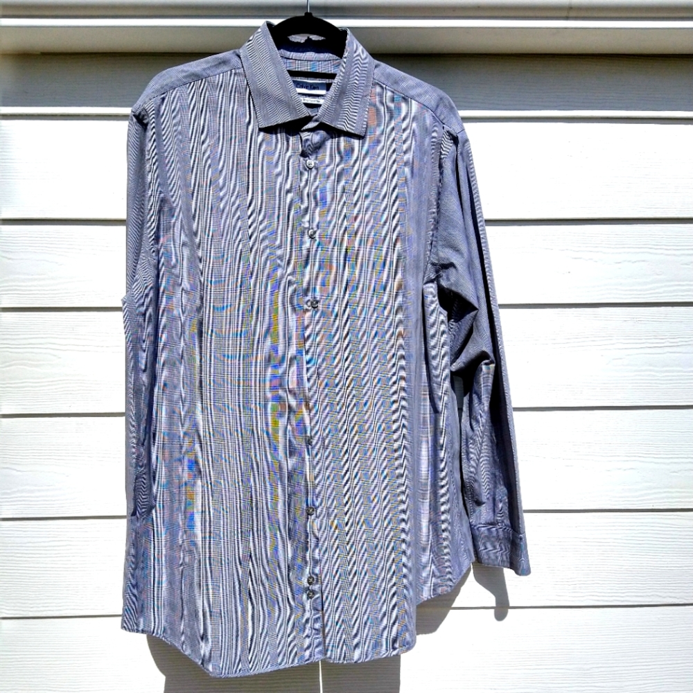 Sold Calvin Klein Regular Fit Gray Plaid Dress Shirt XXL / 16.5 34/35